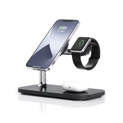 RealPower ChargeAIR Mag Smartfon, Smartwatch, Tablet Czarny USB Bezprzewodowe ładowanie Wewnętrzna
