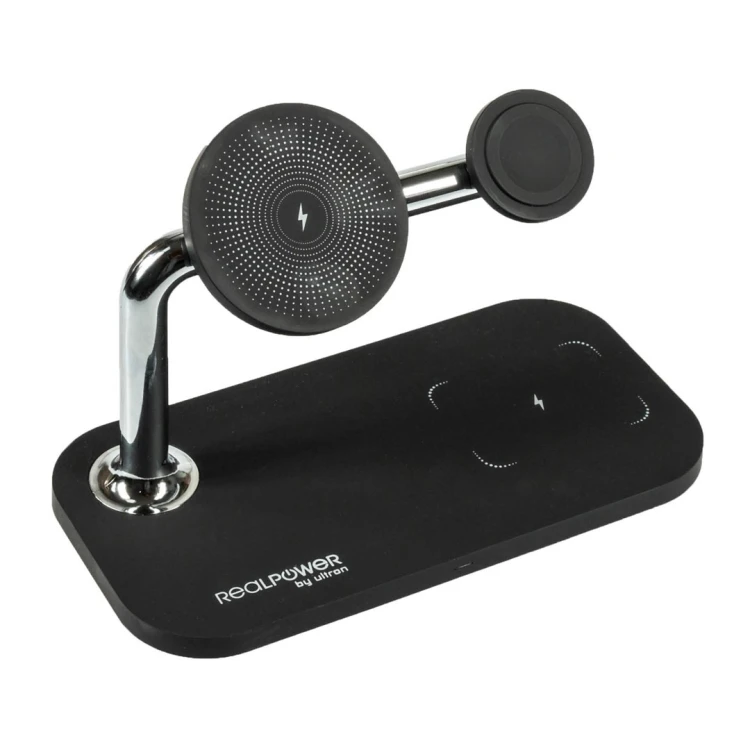 RealPower ChargeAIR Mag Smartfon, Smartwatch, Tablet Czarny USB Bezprzewodowe ładowanie Wewnętrzna