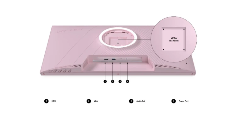 Monitor JAPANNEXT 60,5cm JN-I238FHD120F-HSP-PK 16:9 HDMI różowy FHD
