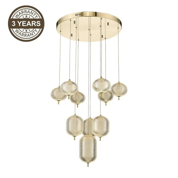 Żyrandol LED A2360-10 w kolorze złotym