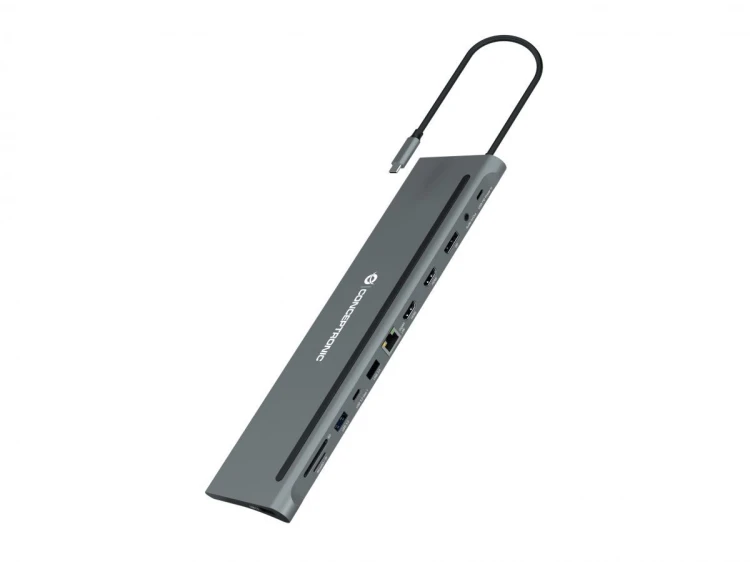 Stacja dokująca CONCEPTRONIC 12-1 USB-C->2xHDMI/3xUSB-A/DP/+ 18cm gr