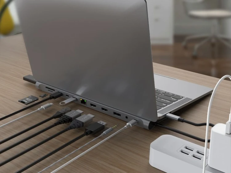 Stacja dokująca CONCEPTRONIC 12-1 USB-C->2xHDMI/3xUSB-A/DP/+ 18cm gr