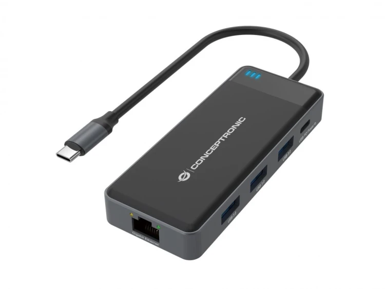 Conceptronic DONN14G stacja dokująca Przewodowa USB 3.2 Gen 1 (3.1 Gen 1) Type-C Szary
