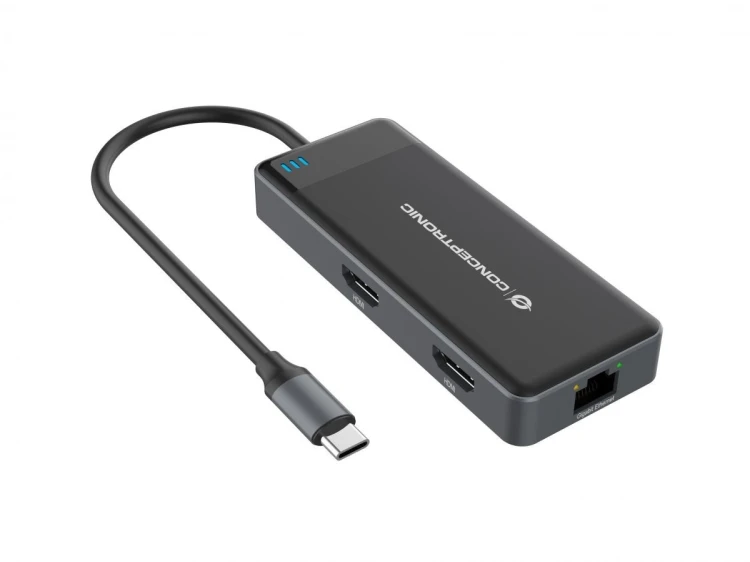Conceptronic DONN14G stacja dokująca Przewodowa USB 3.2 Gen 1 (3.1 Gen 1) Type-C Szary