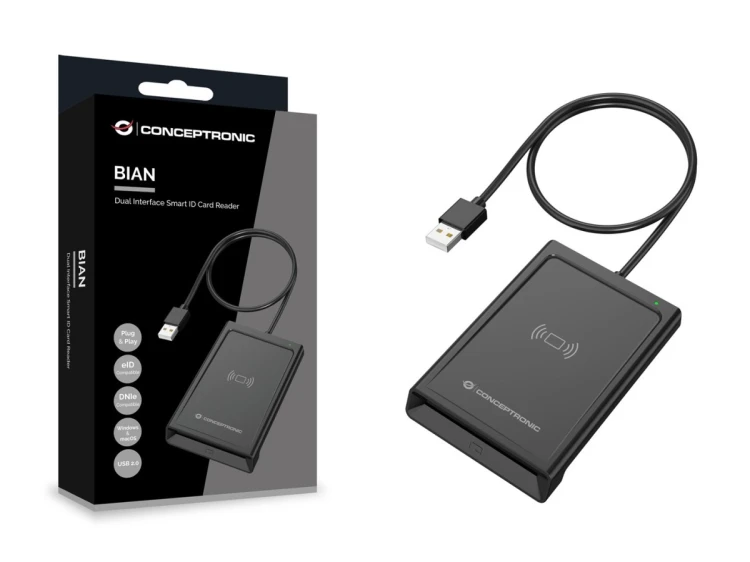 Conceptronic BIAN11B czytnik do kart chipowych Wewnętrzna USB USB 2.0 Czarny