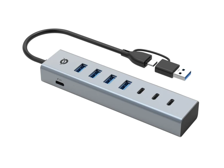 Conceptronic HUBBIES20GP huby i koncentratory USB 3.2 Gen 1 (3.1 Gen 1) Type-C 5000 Mbit/s Szary