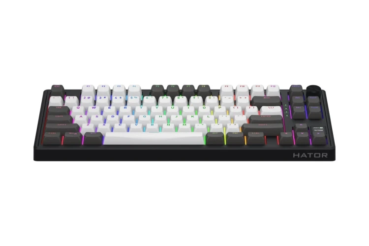HATOR Skyfall Pro Wireless 80 klawiatura Gaming USB + RF Wireless + Bluetooth QWERTY US English Czarny, Szary