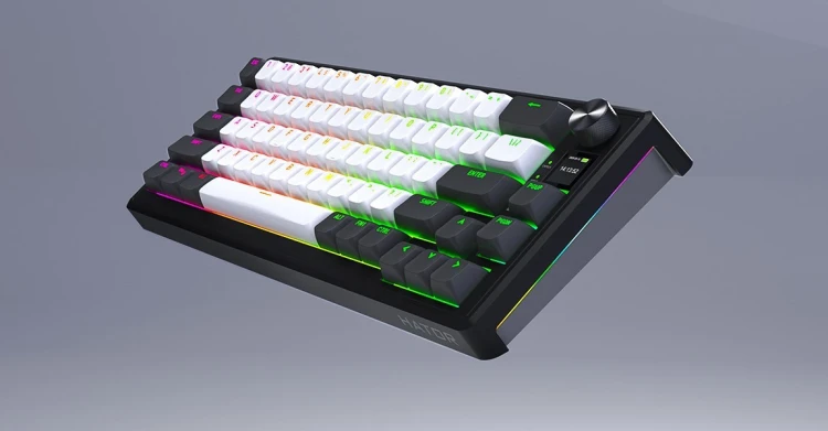 HATOR Skyfall Pro Wireless 80 klawiatura Gaming USB + RF Wireless + Bluetooth QWERTY US English Czarny, Szary