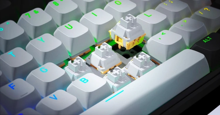 HATOR Skyfall Pro Wireless 80 klawiatura Gaming USB + RF Wireless + Bluetooth QWERTY US English Czarny, Szary