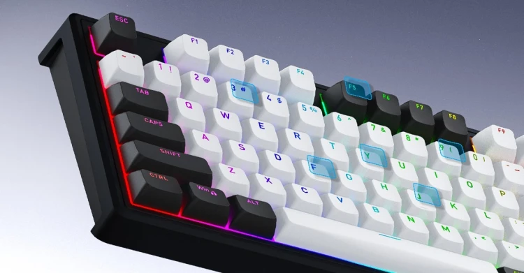 HATOR Skyfall Pro Wireless 80 klawiatura Gaming USB + RF Wireless + Bluetooth QWERTY US English Czarny, Szary