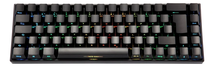 Deltaco Gaming GAM-100-DE klawiatura USB + RF Wireless + Bluetooth QWERTZ Niemiecki Czarny