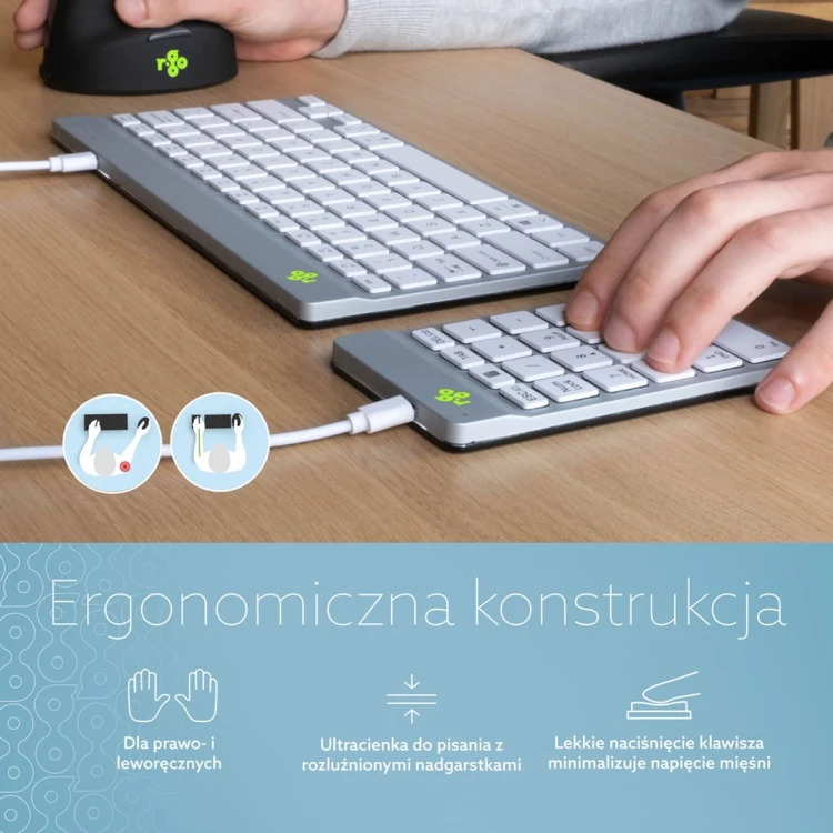 Klawiatura numeryczna Numpad Ścienna Kabel biała