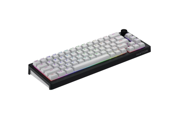 HATOR Skyfall Wireless 65 klawiatura Gaming USB + RF Wireless + Bluetooth QWERTY US English Czarny, Biały