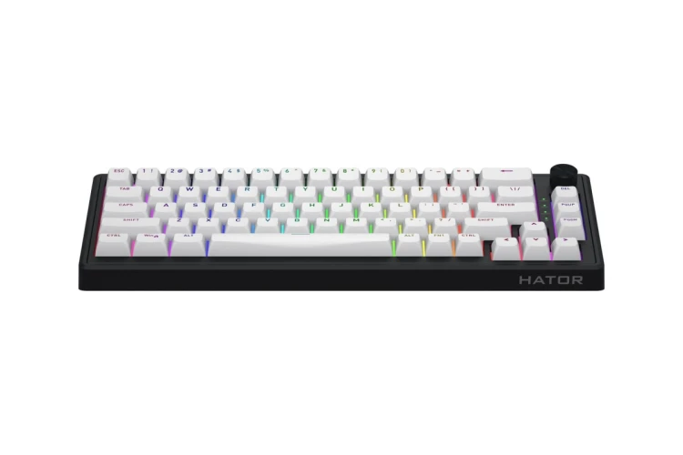 HATOR Skyfall Wireless 65 klawiatura Gaming USB + RF Wireless + Bluetooth QWERTY US English Czarny, Biały