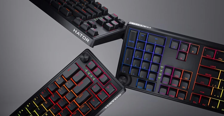 HATOR Skyfall 65 Wired klawiatura Uniwersalne USB QWERTY Angielski Czarny