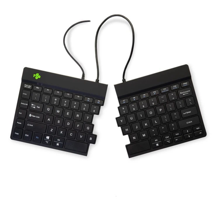 R-Go Tools Ergonomiczna klawiatura R-Go Split Break v2 z oprogramowaniem break, QWERTY_US, przewodowa, czarna