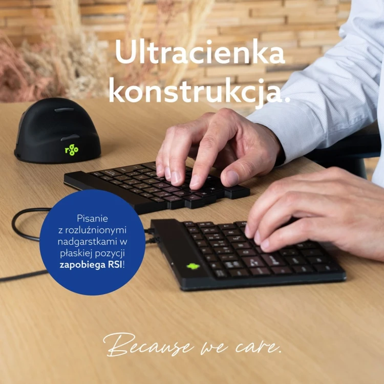 R-Go Tools Ergonomiczna klawiatura R-Go Split Break v2 z oprogramowaniem break, QWERTY_US, przewodowa, czarna