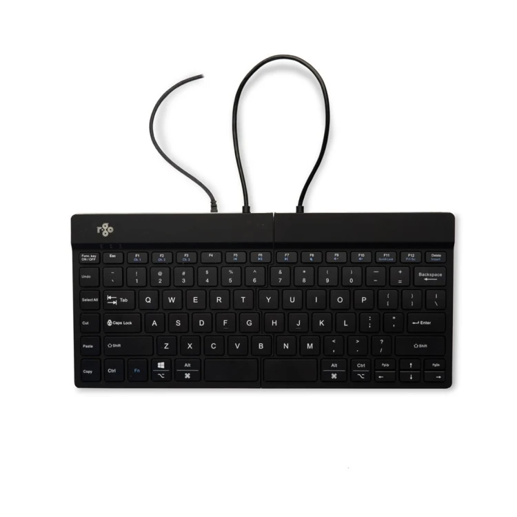 R-Go Tools Ergonomiczna klawiatura R-Go Split Break v2 z oprogramowaniem break, QWERTY_US, przewodowa, czarna