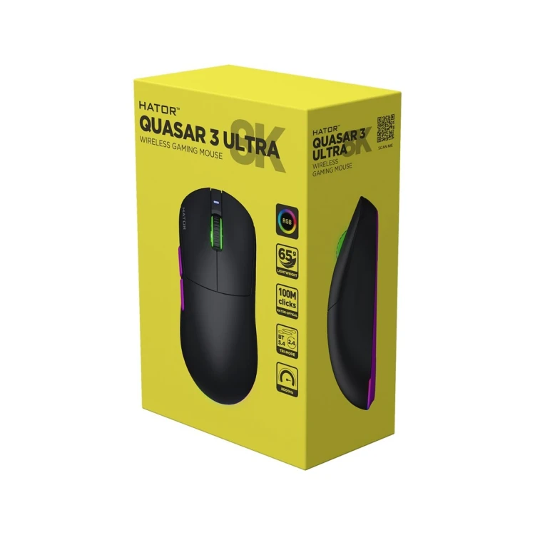 Mysz dla graczy Hator Quasar 3 Ultra 8K Wireless czarna