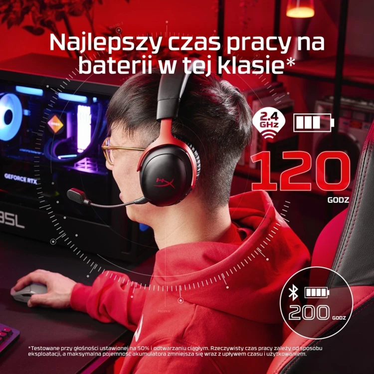 HyperX Cloud III Wireless – bezprzewodowy zestaw słuchawkowy do gier (czarny)