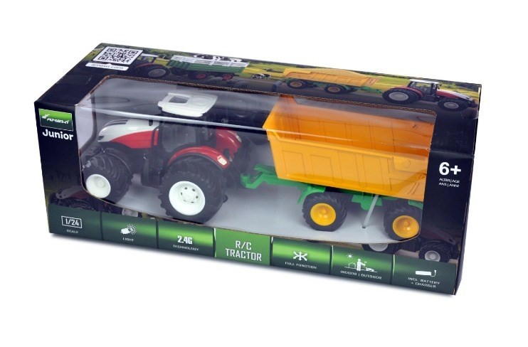 RC Traktor Amewi z Uchylnym Wieszakiem LiIon 500mAh biały/6+