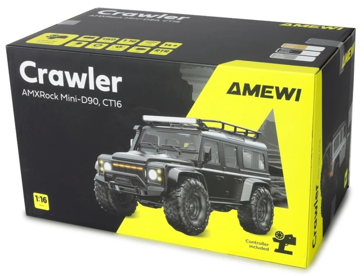 Samochód zdalnie sterowany RC Crawler Mini-D90 AMXRock 4WD 1:16 RTR