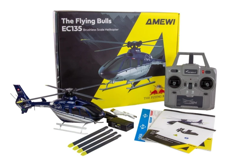 Amewi RC Helicopter EC135 z Li-Po Bateria 400mAh, niebieski