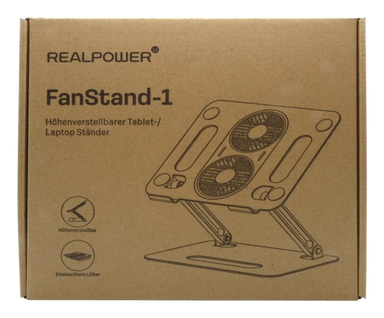 RealPower 495562 stojak na laptop Podstawka na notebooka Stal nierdzewna 43,2 cm (17")