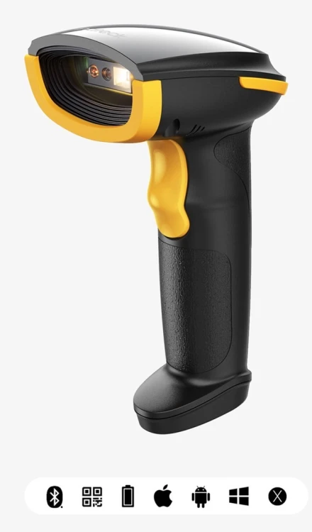 Inateck BCST-23 Ręczny czytnik kodów kreskowych 2D CMOS Czarny, Żółty