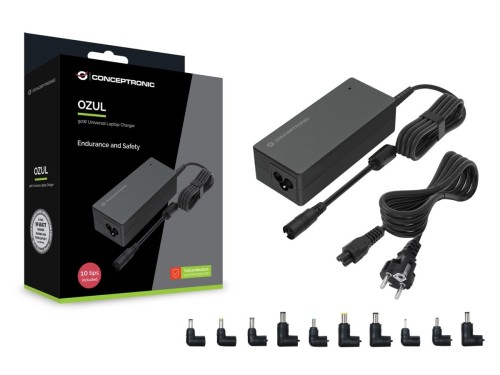 Conceptronic OZUL08B10 adapter zasilający/ inwentor Wewnętrzna 90 W Czarny