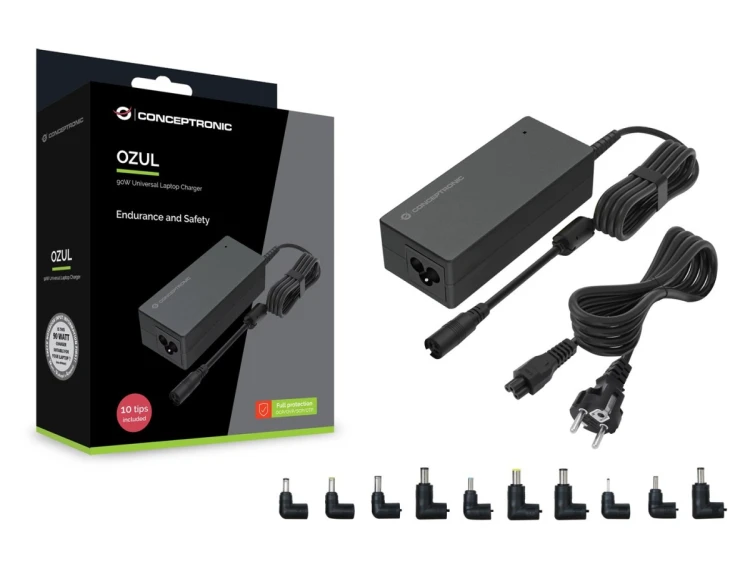 Conceptronic OZUL08B10 adapter zasilający/ inwentor Wewnętrzna 90 W Czarny