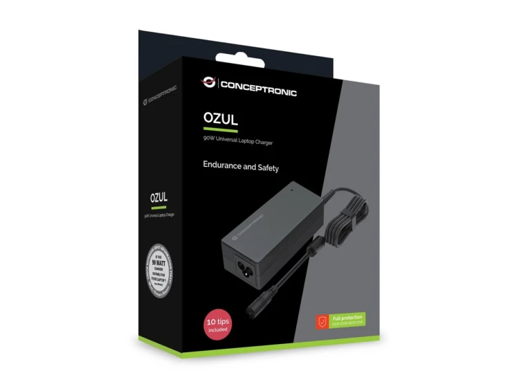Conceptronic OZUL08B10 adapter zasilający/ inwentor Wewnętrzna 90 W Czarny