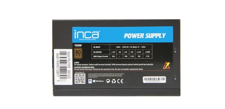 Zasilacz INCA IPS-075PB 750W 80+Bronze 1x 140mm wentylator