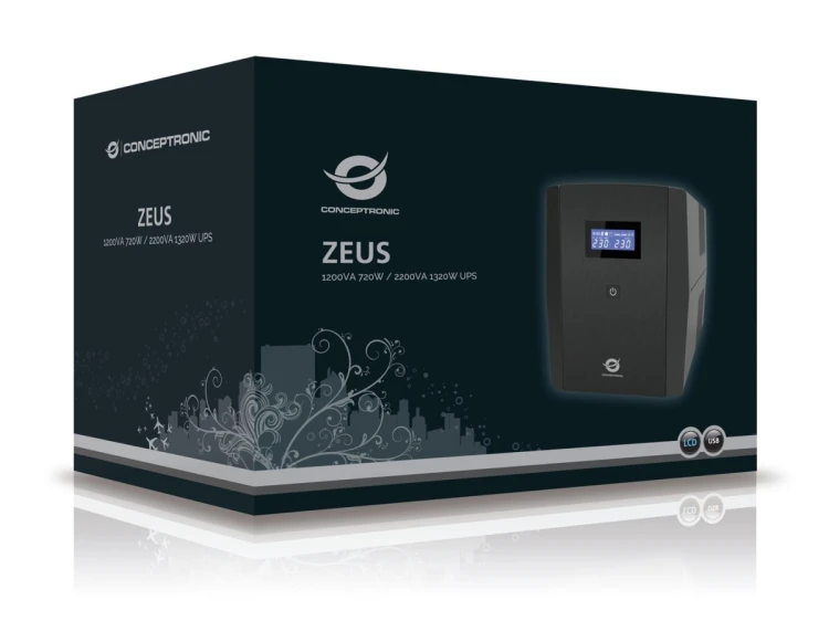 Zasilacz UPS CONCEPTRONIC ZEUS 2200VA 1320W 3xIEC+2xSchuko HID,USB