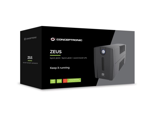 Zasilacz awaryjny UPS Conceptronic 650 VA/360 W/2xUK/HID USB/RJ45in/Out/AVR sw