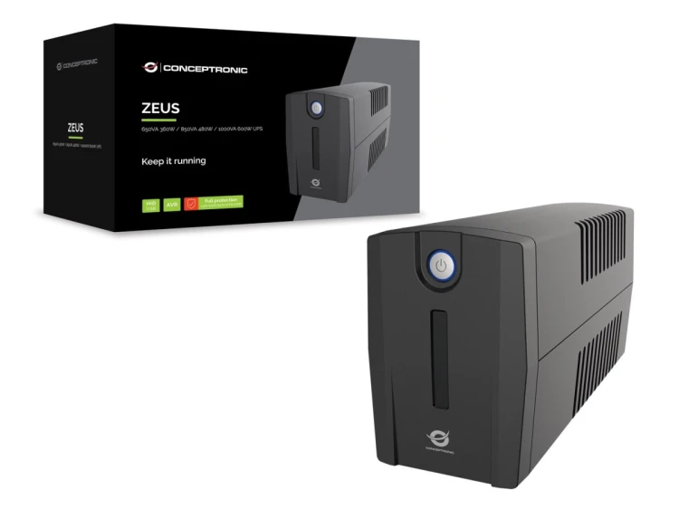 Zasilacz awaryjny UPS Conceptronic 650 VA/360 W/2xUK/HID USB/RJ45in/Out/AVR sw