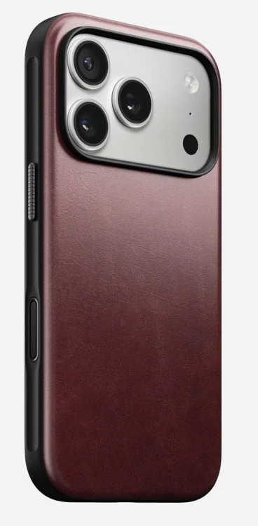 Nomad Modern Leather Case pokrowiec na telefon komórkowy 16 cm (6.3") Bordowy