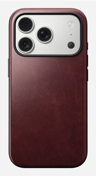 Nomad Modern Leather Case pokrowiec na telefon komórkowy 16 cm (6.3") Bordowy