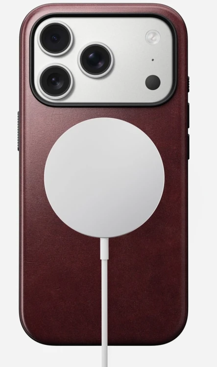 Nomad Modern Leather Case pokrowiec na telefon komórkowy 16 cm (6.3") Bordowy