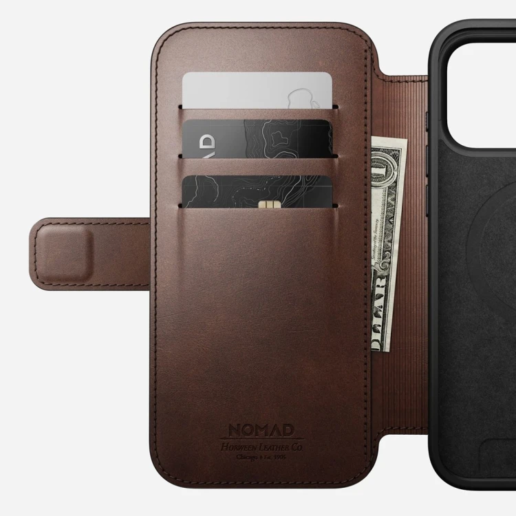 Nomad Modern Leather Folio pokrowiec na telefon komórkowy 16 cm (6.3") Brązowy