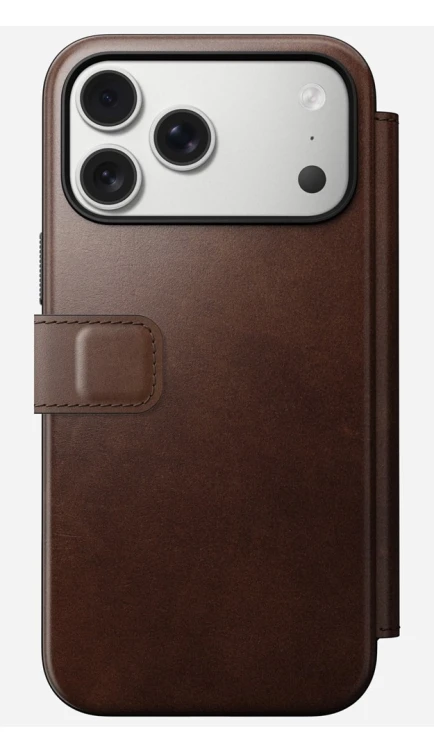 Nomad Modern Leather Folio pokrowiec na telefon komórkowy 16 cm (6.3") Brązowy