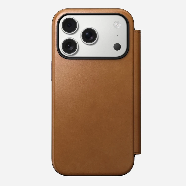 Nomad Modern Leather Folio pokrowiec na telefon komórkowy 16 cm (6.3") Opalony/Jasnobrązowy