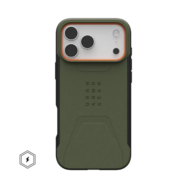 Urban Armor Gear Civilian pokrowiec na telefon komórkowy 17,5 cm (6.9") Oliwkowy, Pomarańczowy