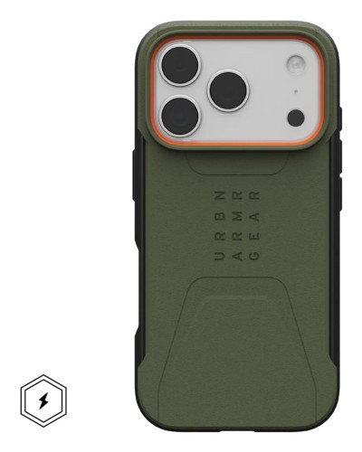 Urban Armor Gear 114545117297 pokrowiec na telefon komórkowy 16 cm (6.3") Oliwkowy, Pomarańczowy