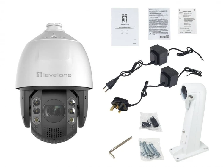 Wyjście kopułkowe PTZ LevelOne IPCam32xZ 4MP/H.265/IR/20W/PoE/IP66