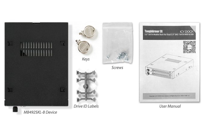 We-Ra. IcyDock z miejscem na 2 dyski: 2x6,3cm SATAI-III/SAS HDD&SSD w kolorze, 1x3,5" Metal