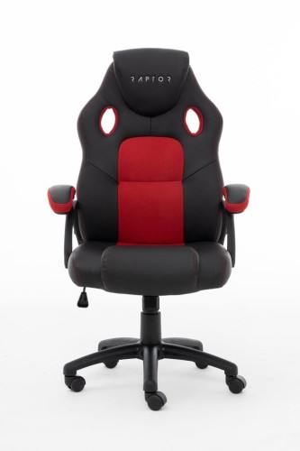 Raptor Gaming 437764 fotel do gry Fotel dla gracza Obite siedzisko Czarny, Czerwony