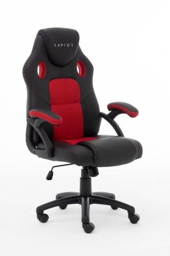 Raptor Gaming 437764 fotel do gry Fotel dla gracza Obite siedzisko Czarny, Czerwony