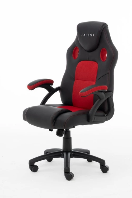 Raptor Gaming 437764 fotel do gry Fotel dla gracza Obite siedzisko Czarny, Czerwony