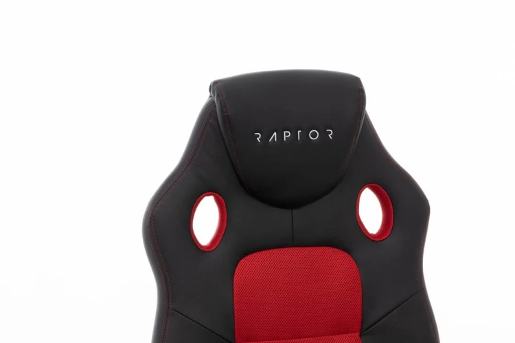 Raptor Gaming 437764 fotel do gry Fotel dla gracza Obite siedzisko Czarny, Czerwony